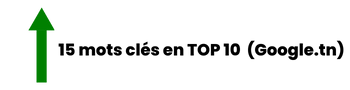 15 mots clés en TOP 10 (Google.tn)